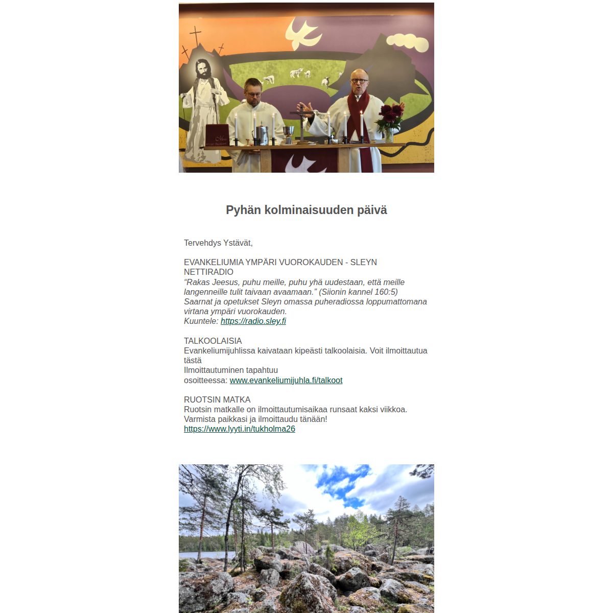 Esikatselu: Hyvän Paimenen kappelin viikko-info 27.5.2026